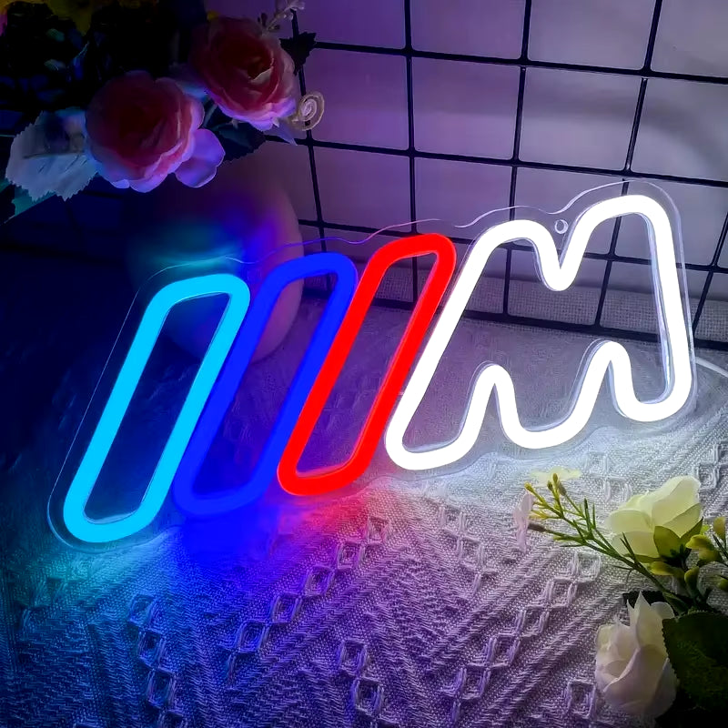 High Quality M Logo Neon Signs for Home Garage 5V USB Small LED Neon Signs for Indoor Decoration