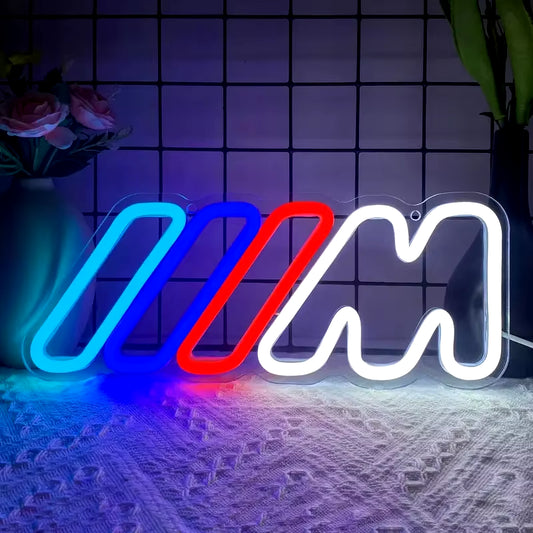 High Quality M Logo Neon Signs for Home Garage 5V USB Small LED Neon Signs for Indoor Decoration